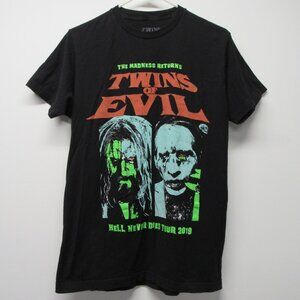 Twins of Evil Rob Zombie Marilyn Manson 2019 Concert Tour Band Tee T Shirt sz M